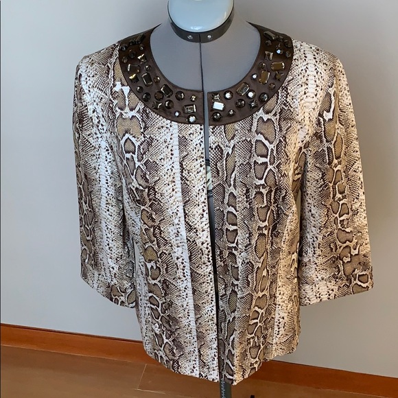 Chico’s Jewel Snakeskin Blazer Jacket - Picture 10 of 16